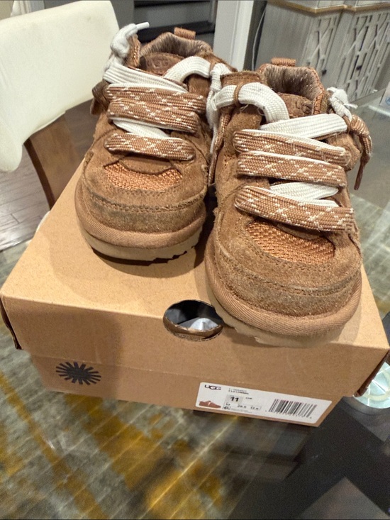 UGG Other - UGG Kids Tan Suede & Mesh Lace-Up Sneakers Lowmel